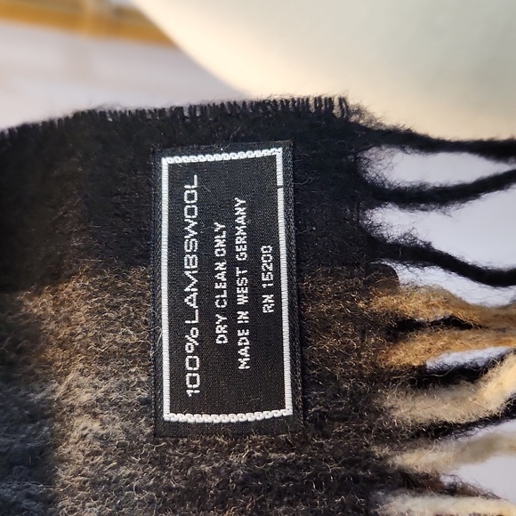 Lambwool brown black tan scarf made in West Germany - Picture 3 of 8